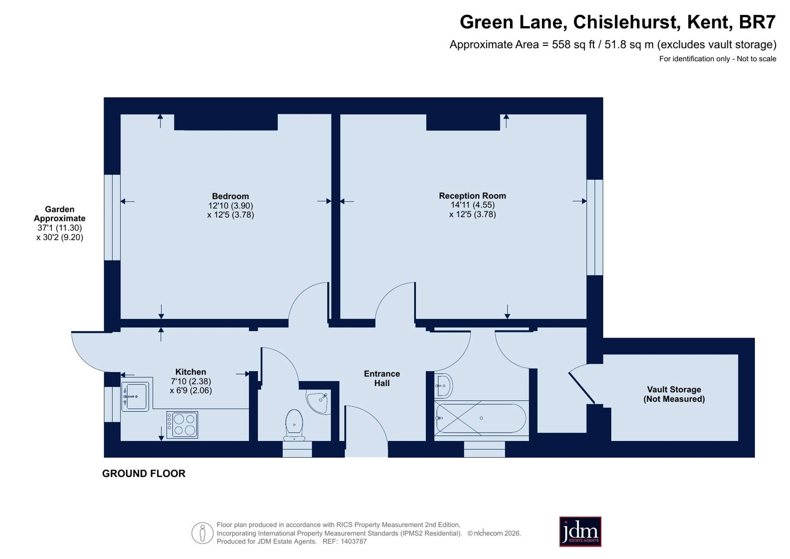 Basement Flat, 9, Green Lane, Kent floorplan