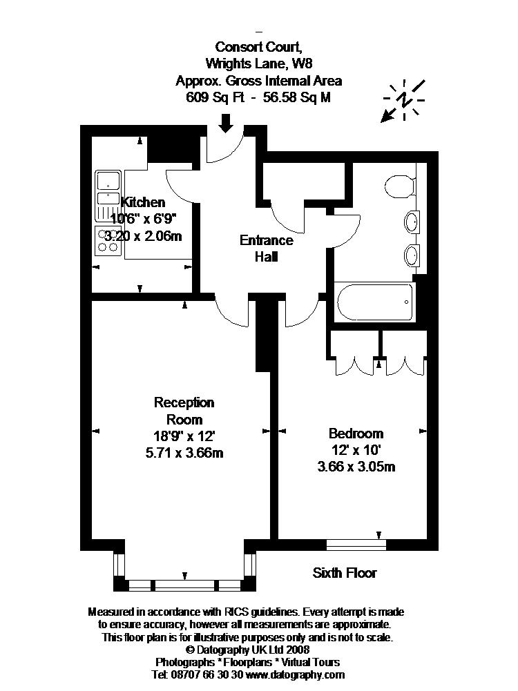 1 Bedrooms Flat to rent in Wrights Lane, London W8