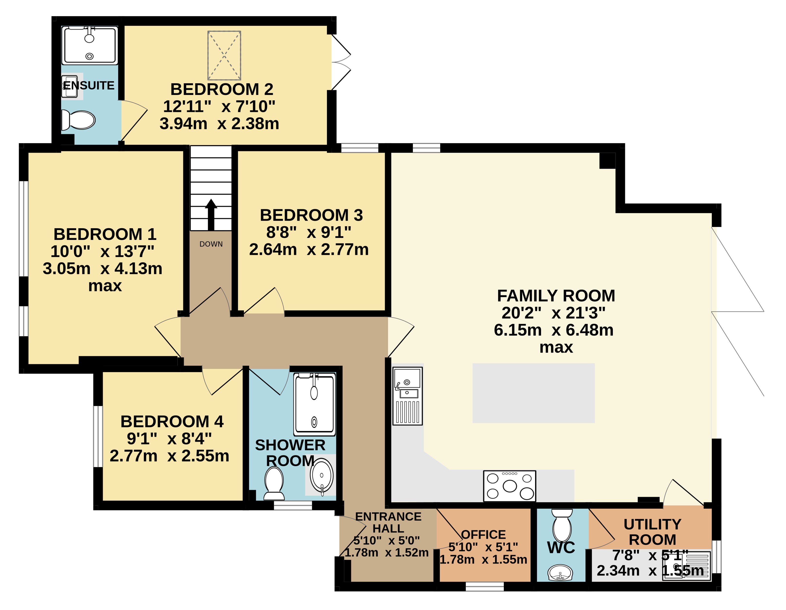 West Dene,, Moorfield Road, Launceston floorplan
