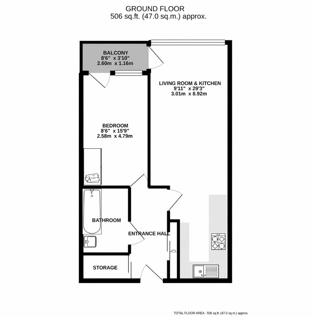 503, Vantage Building, Hayes floorplan
