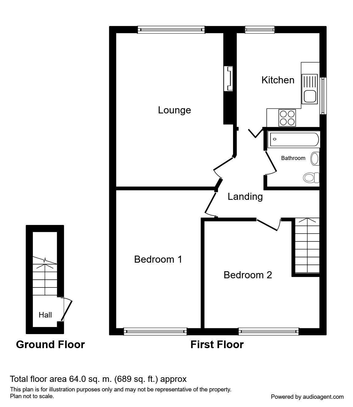 2 Bedrooms Flat to rent in Hughes Road, Ashford TW15