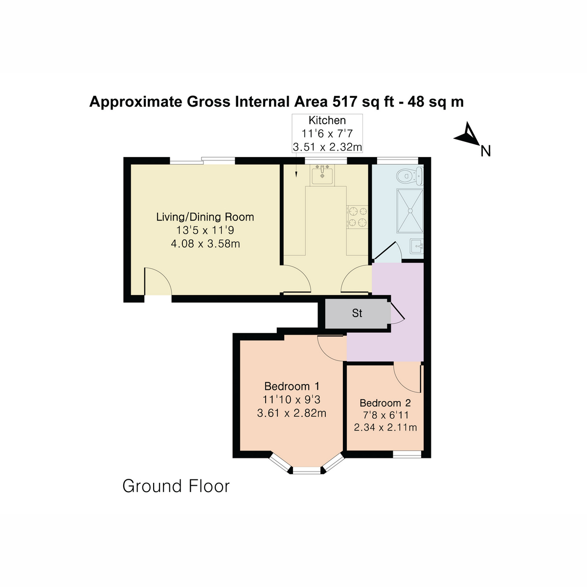Flat Bottom Flat, 31, Cherry Orchard, Swindon floorplan