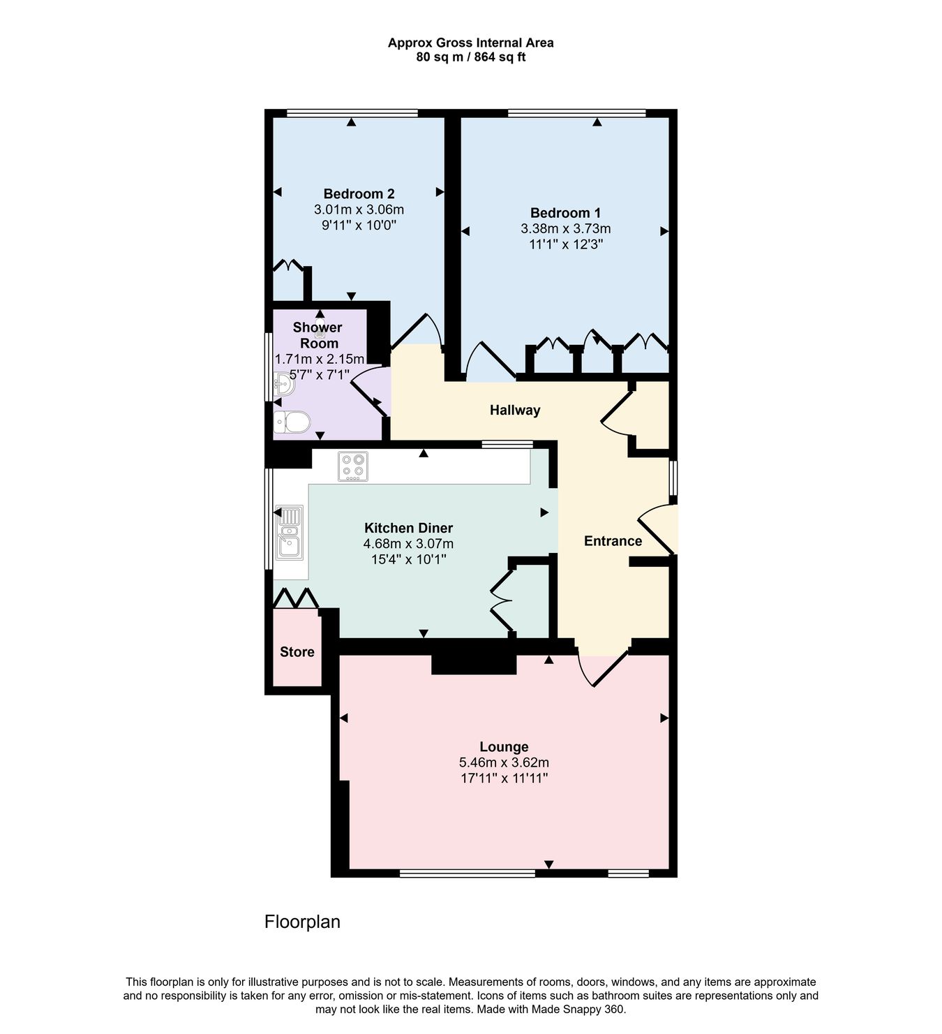 84a, Blencathra Street, Keswick floorplan