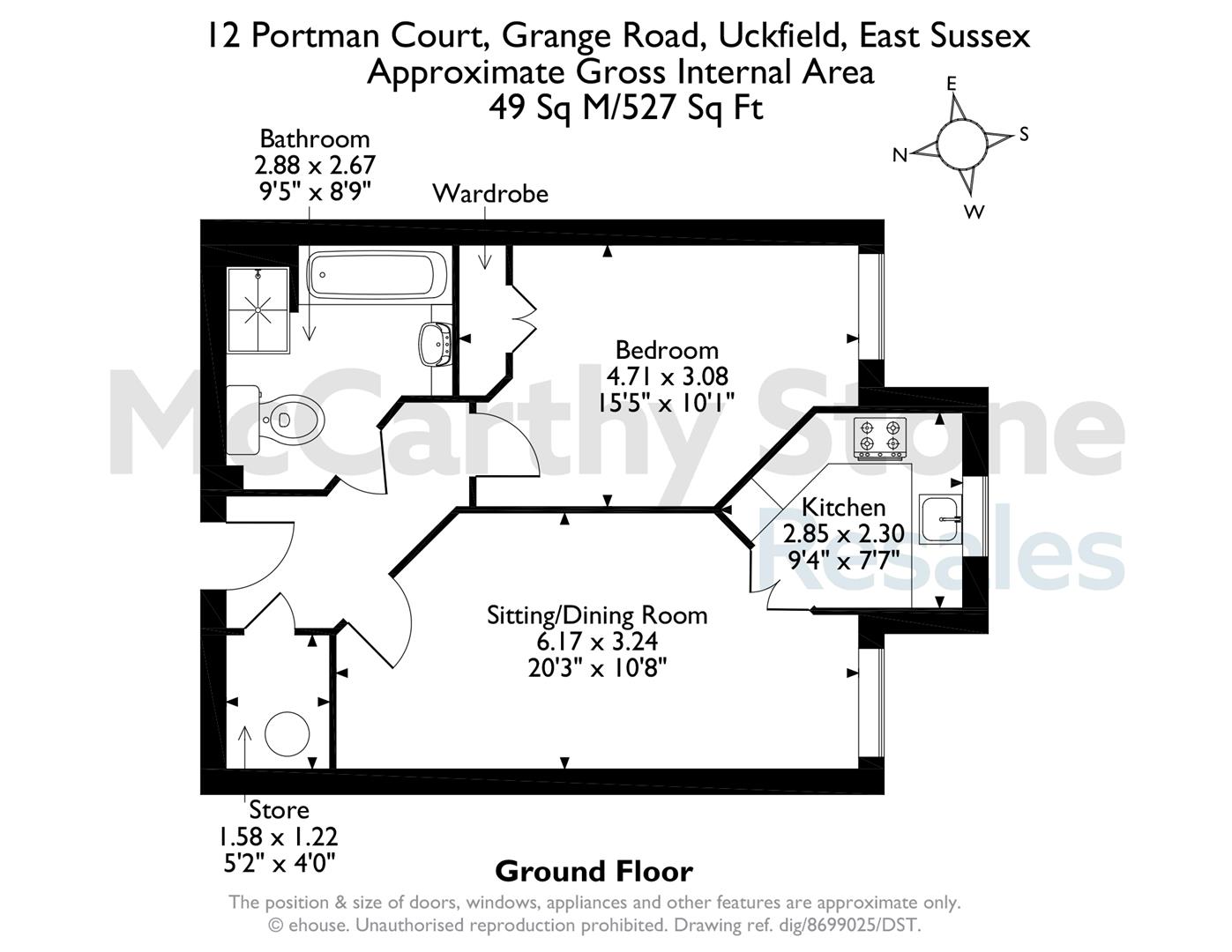 12 Portman Court, Grange Road, Uckfield floorplan