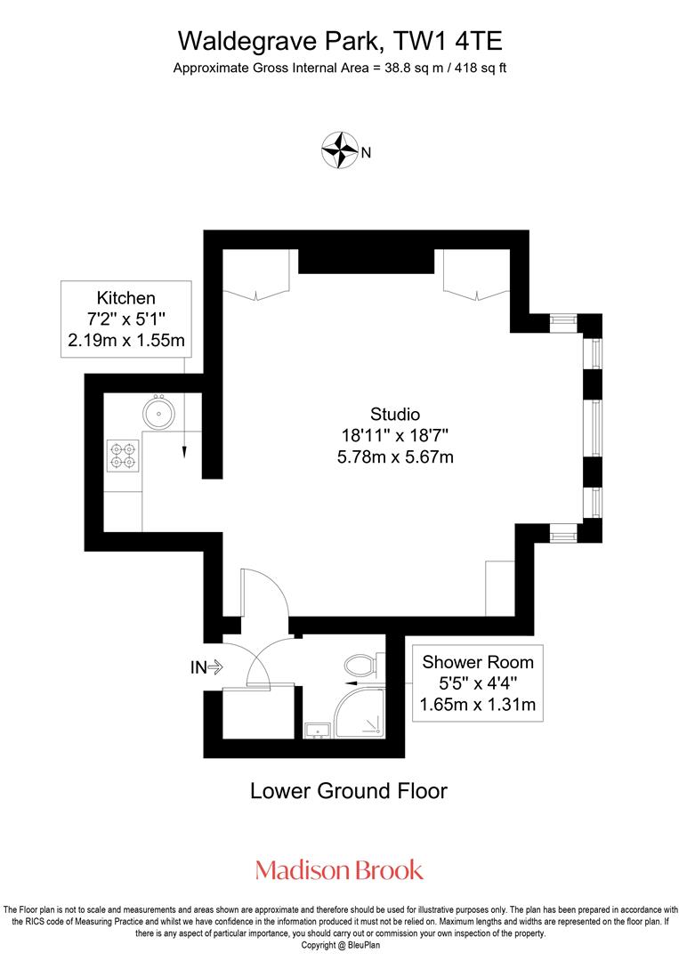 Flat 1, 4, Waldegrave Park, Twickenham floorplan