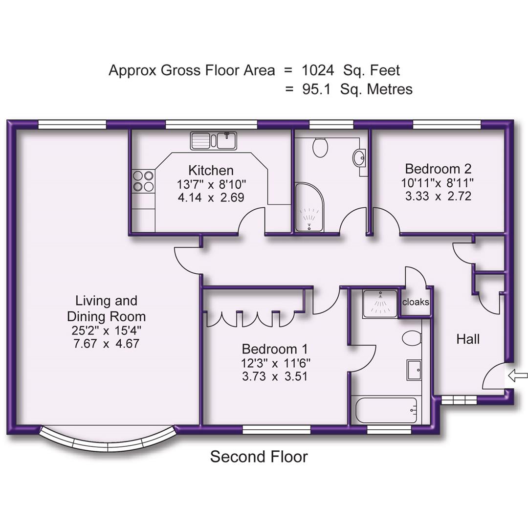 Apt 9 Pinewood Court, South Downs Road, Altrincham floorplan