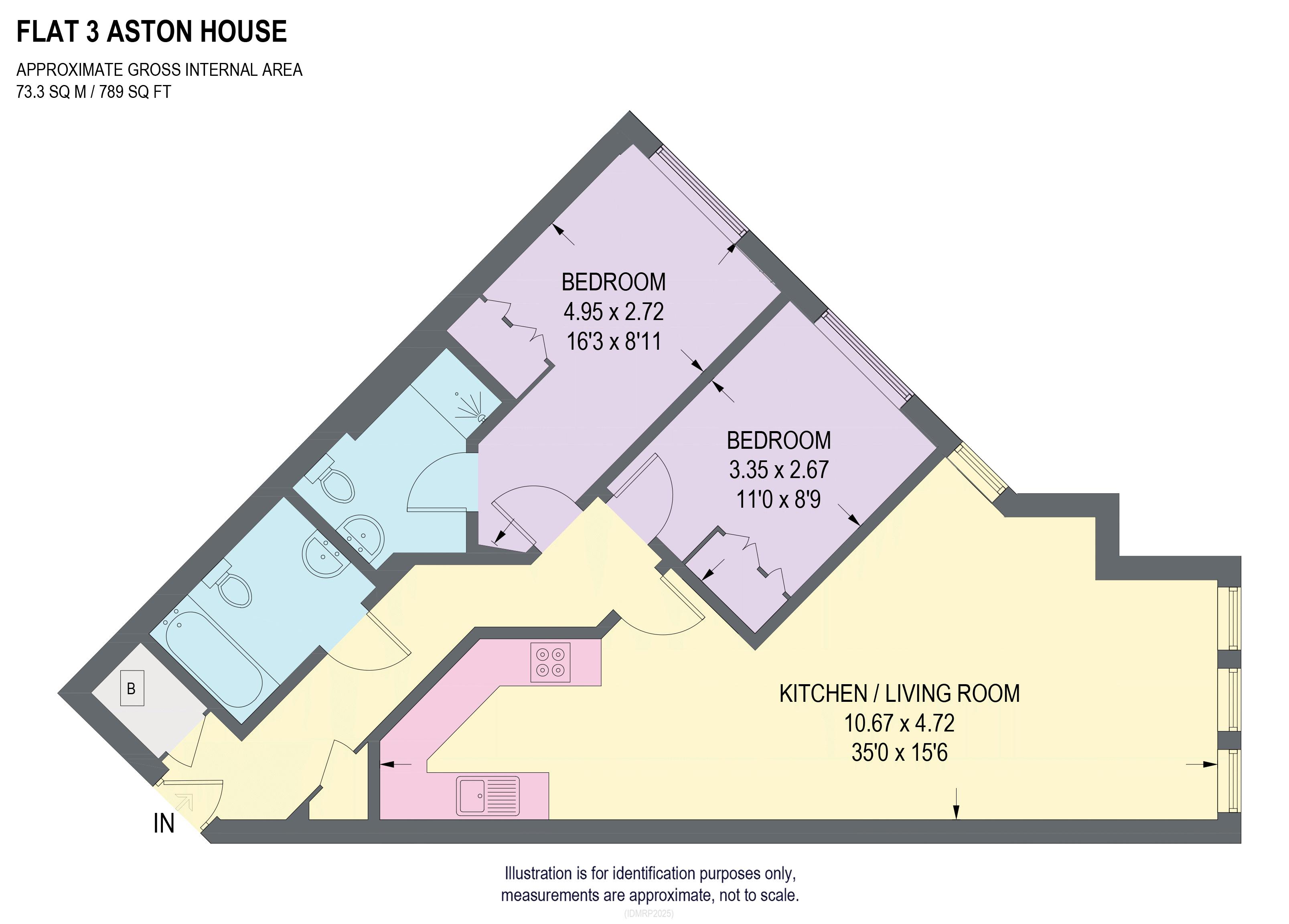 Flat 3 Aston House,, 10 Horse Chestnut Close, Chesterfield floorplan