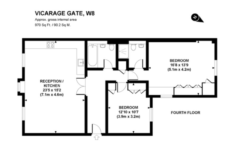 2 Bedrooms Flat to rent in Vicarage Gate, London W8