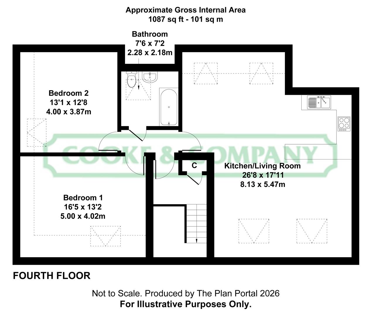 The Penthouse, Apt 49, Manley Park, Leigh floorplan