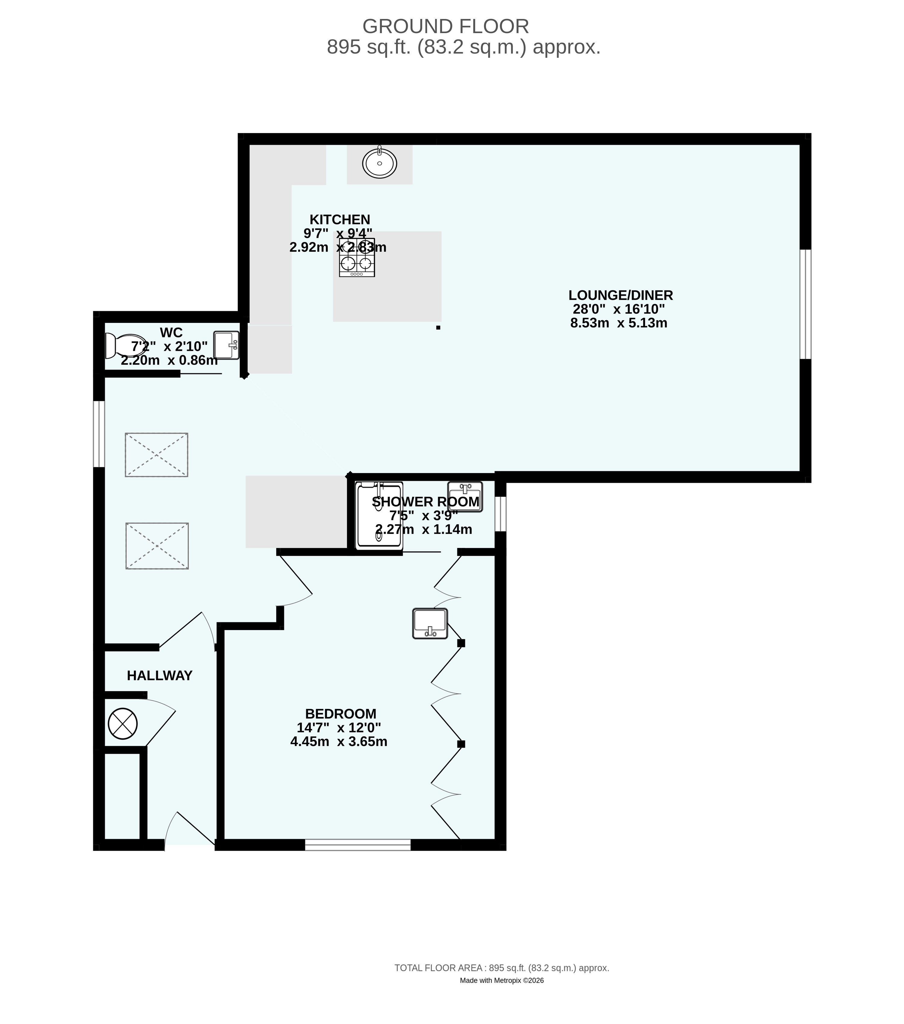 Flat 4, The Malt House,, Chywoone Hill, Penzance floorplan