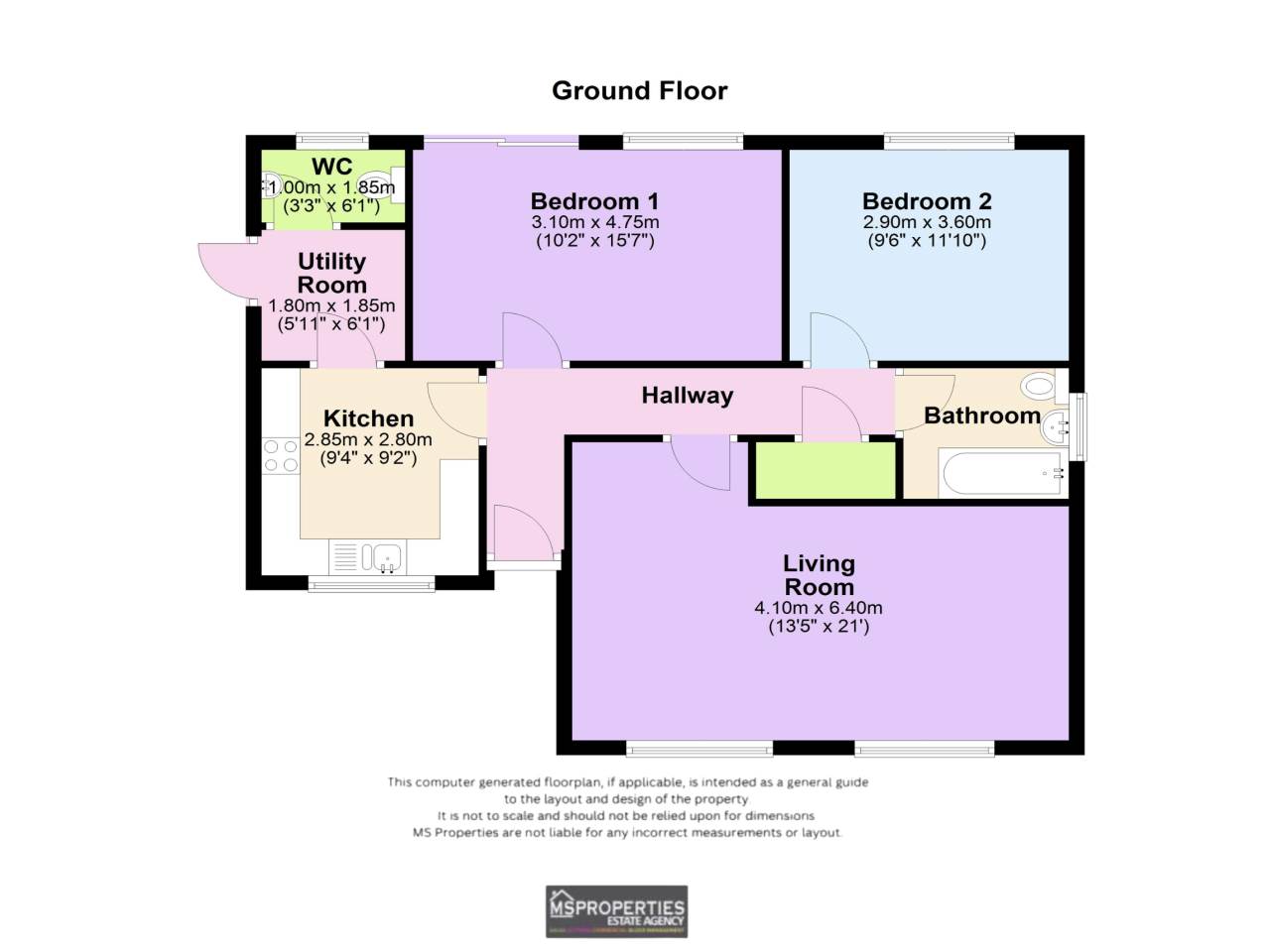 Clos Winifred, Borth, Ceredigion Wales floorplan