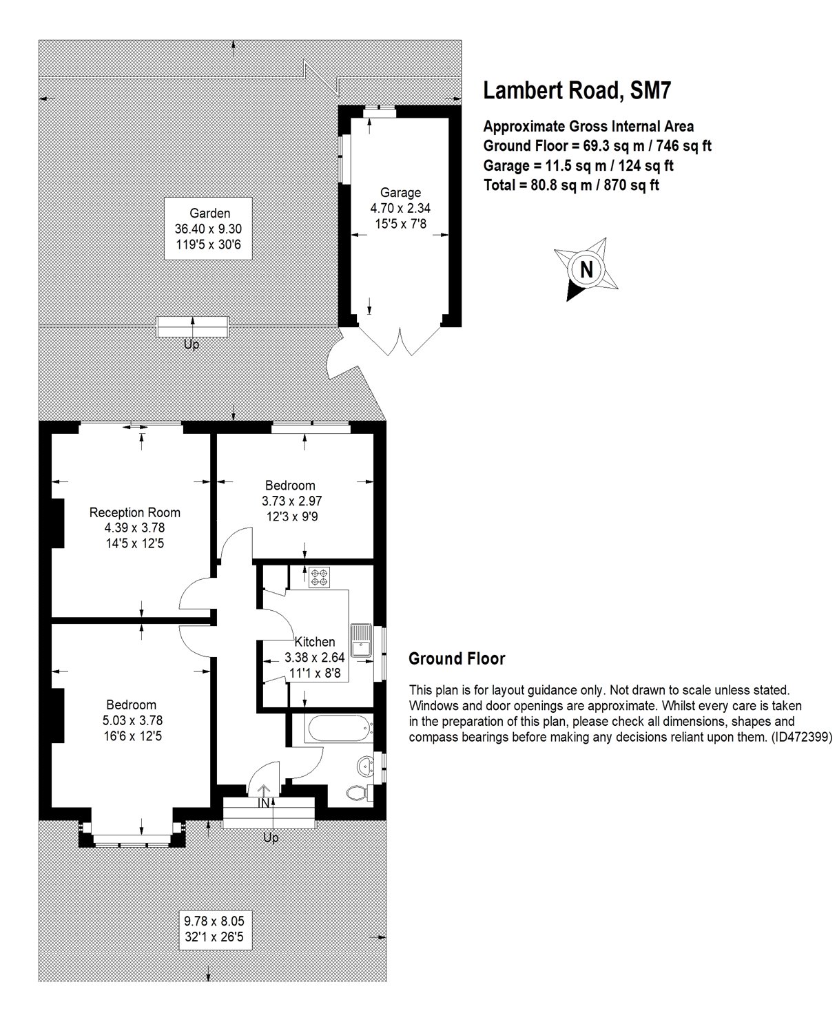 2 Bedrooms Semi-detached bungalow for sale in Lambert Road, Banstead, Surrey SM7