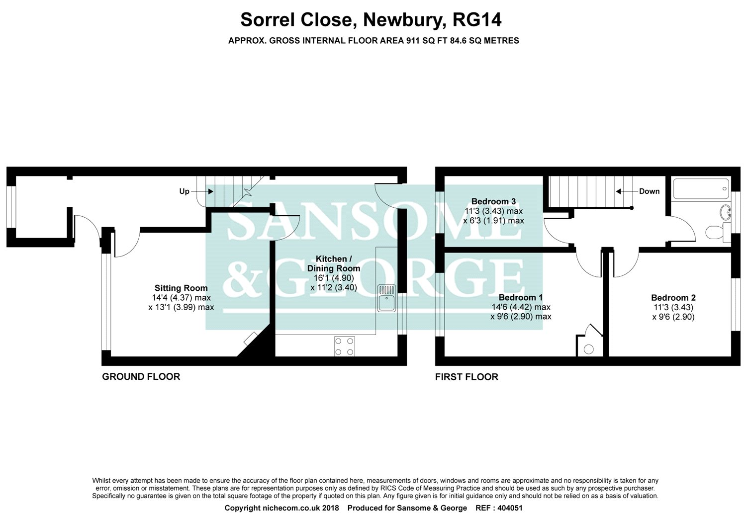 3 Bedrooms Terraced house for sale in Sorrel Close, Newbury, Berkshire RG14