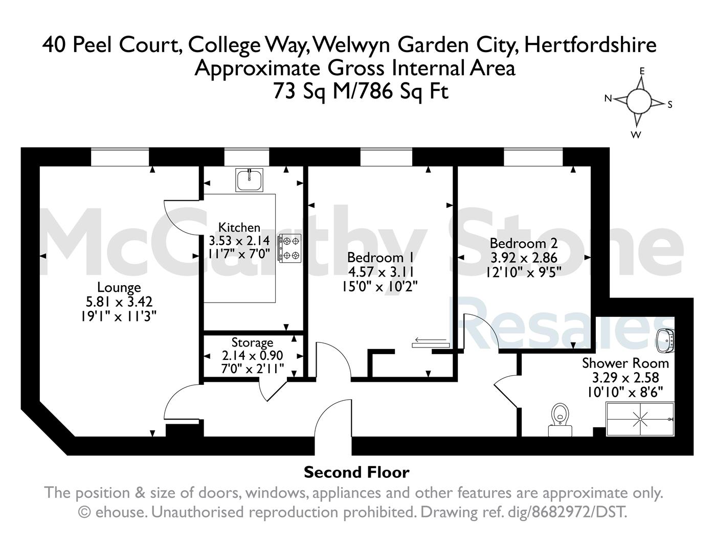 40 Peel Court, College Way, Welwyn Garden City floorplan