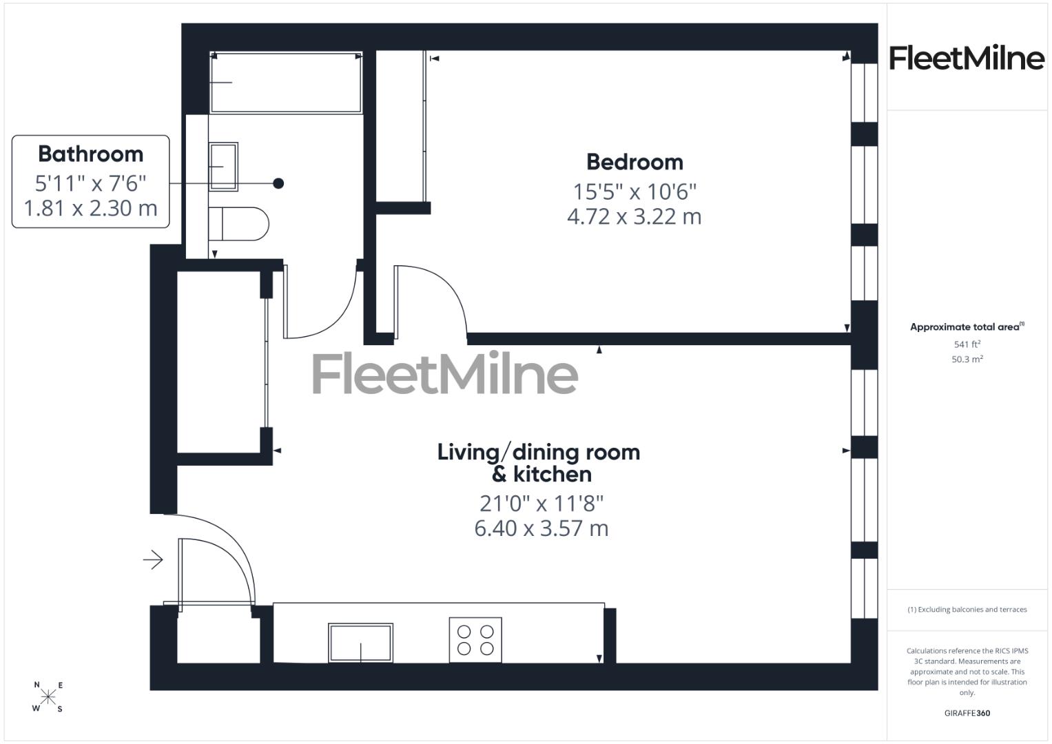 208, Setl, 50 Ludgate Hill, Birmingham floorplan