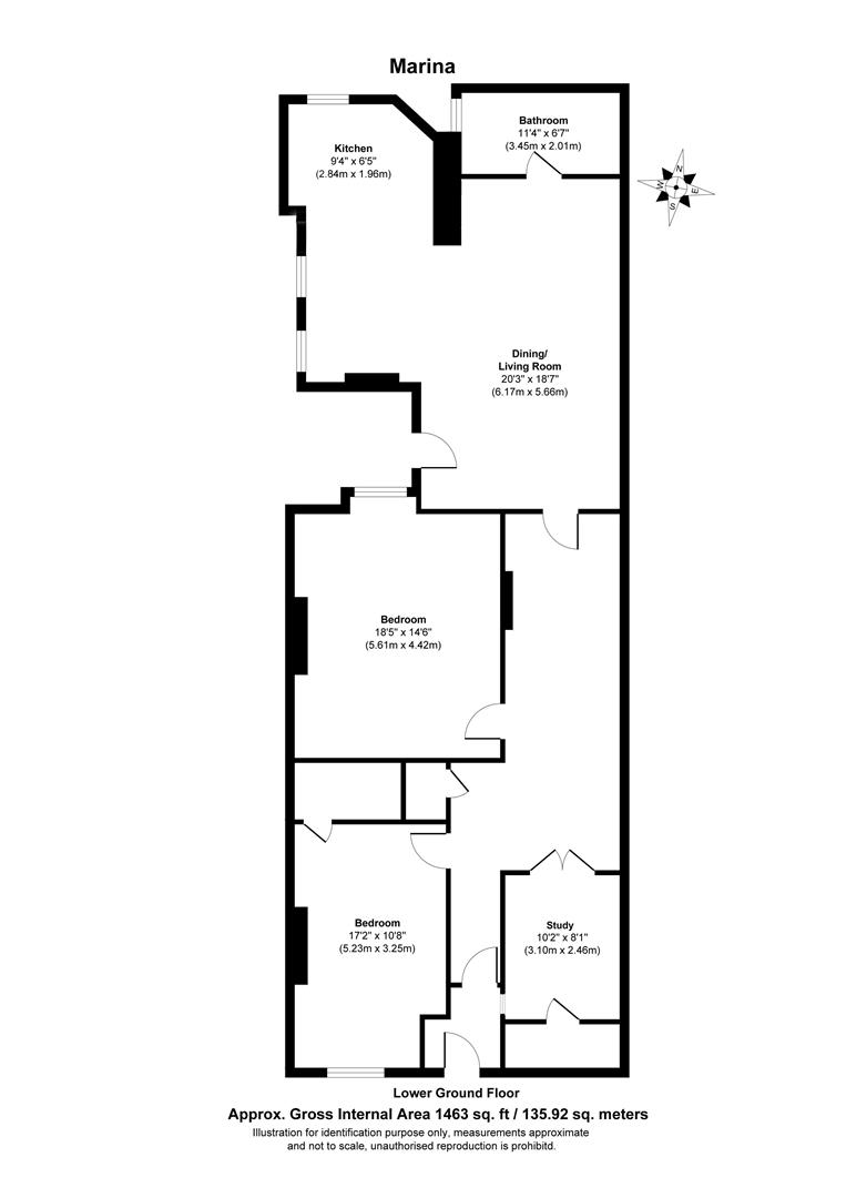 Lower Ground Floor Flat, 100, Marina, St. Leonards-On-Sea floorplan