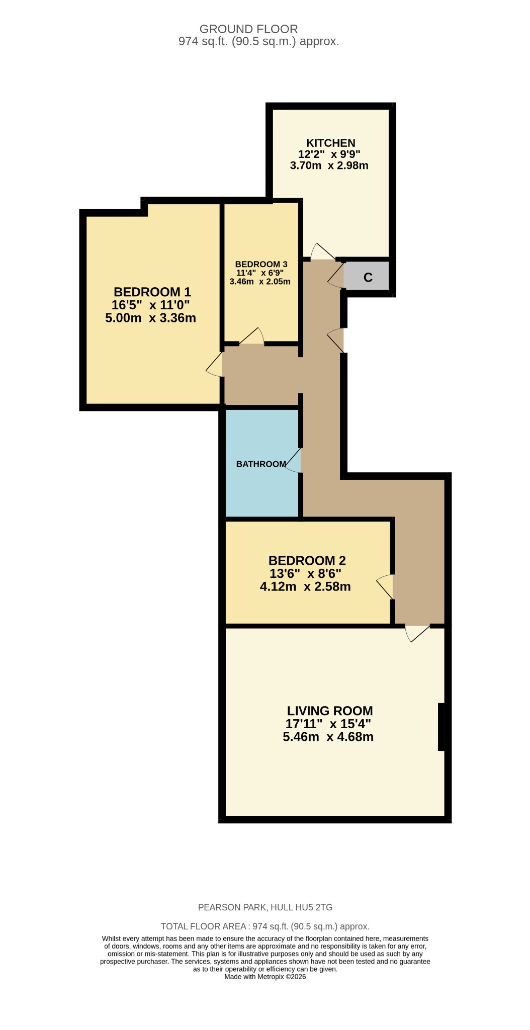 Flat 5, 56 Pearson Park, East Riding of Yorkshire floorplan