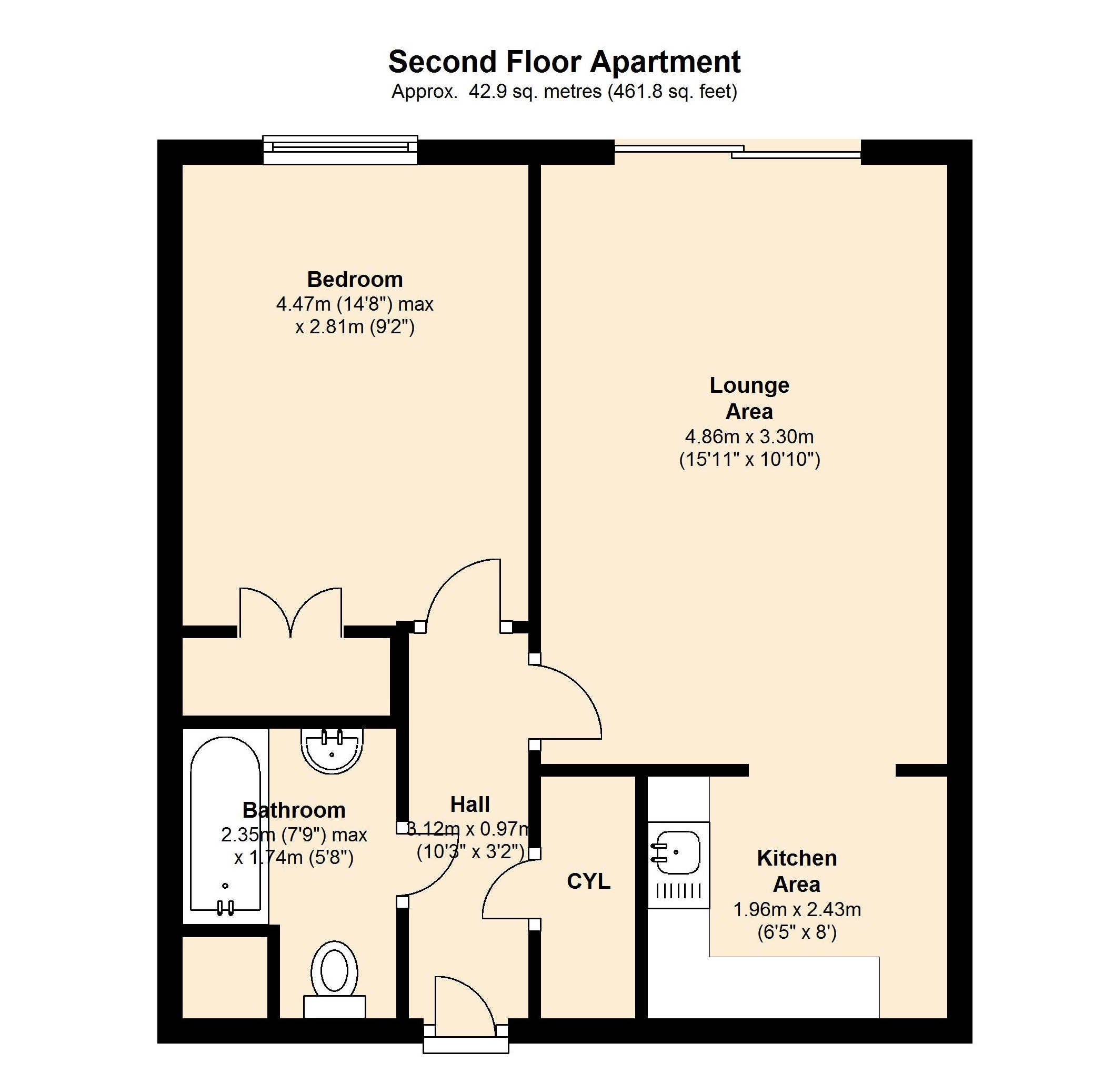 Apartment 212 Dean House, 38, Upper Dean Street, Birmingham floorplan