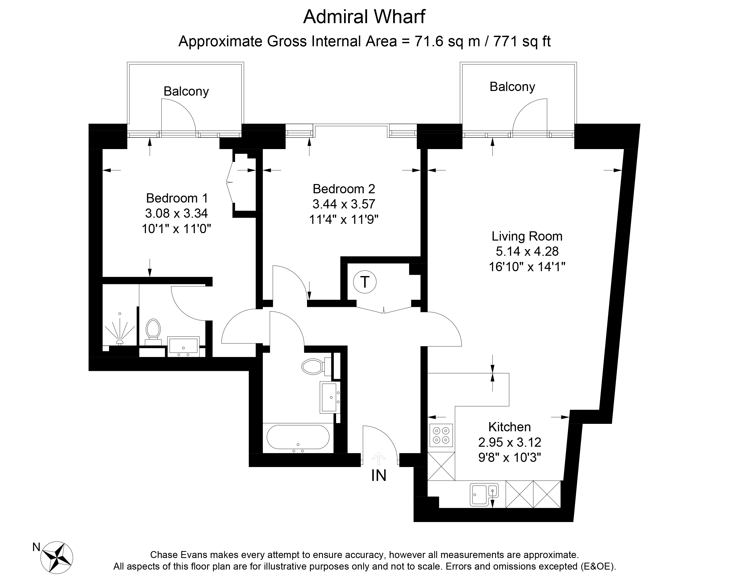 2 Bedrooms Flat to rent in Admiralty House, London Dock, Wapping E1W
