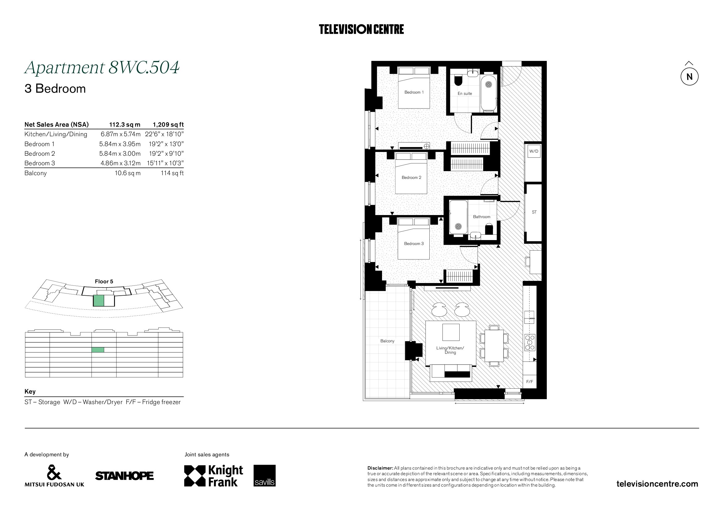 3 Bed - 8WC.504,, Scenery House, Television Centre, London floorplan