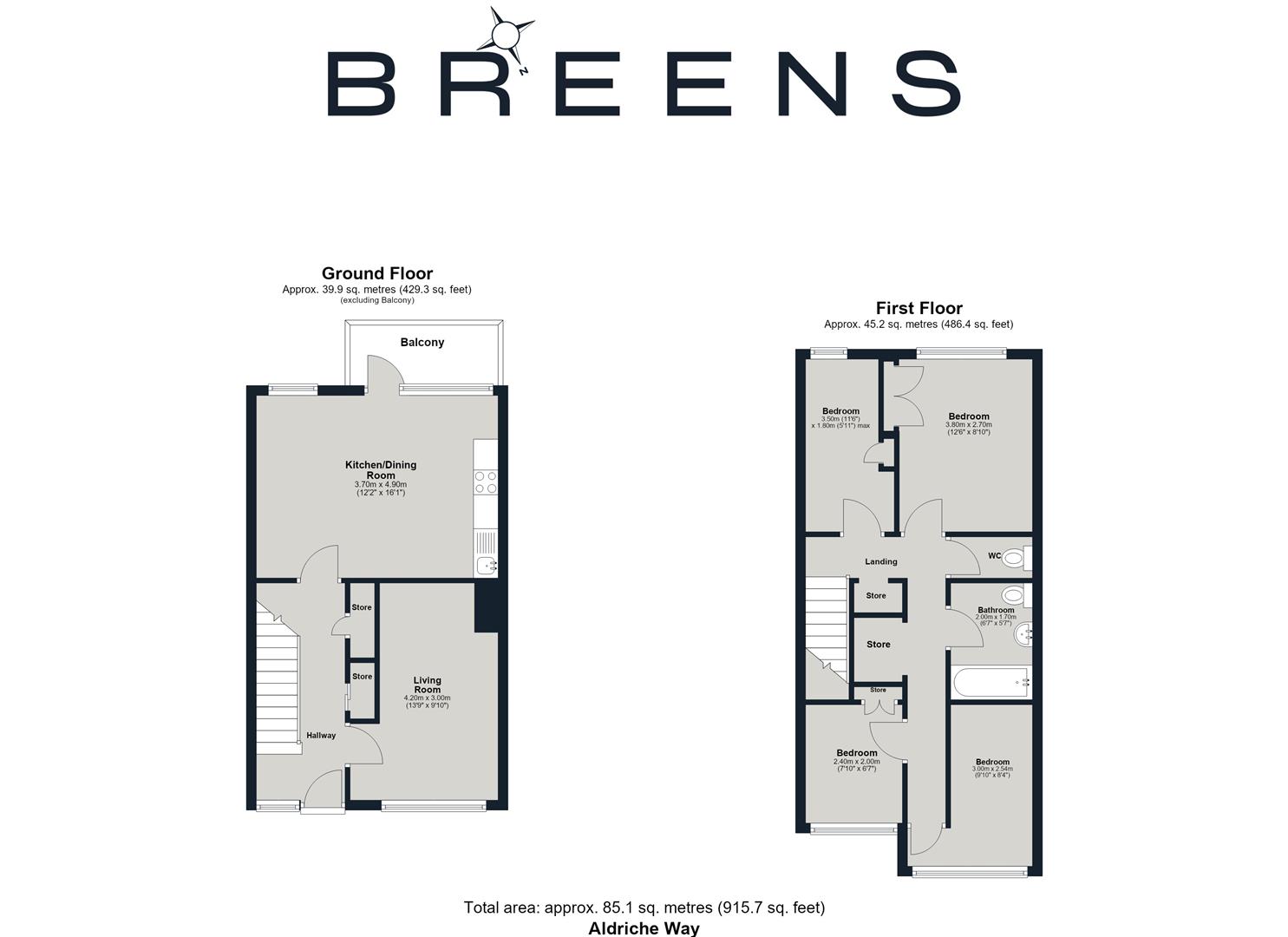 155, Aldriche Way, London floorplan