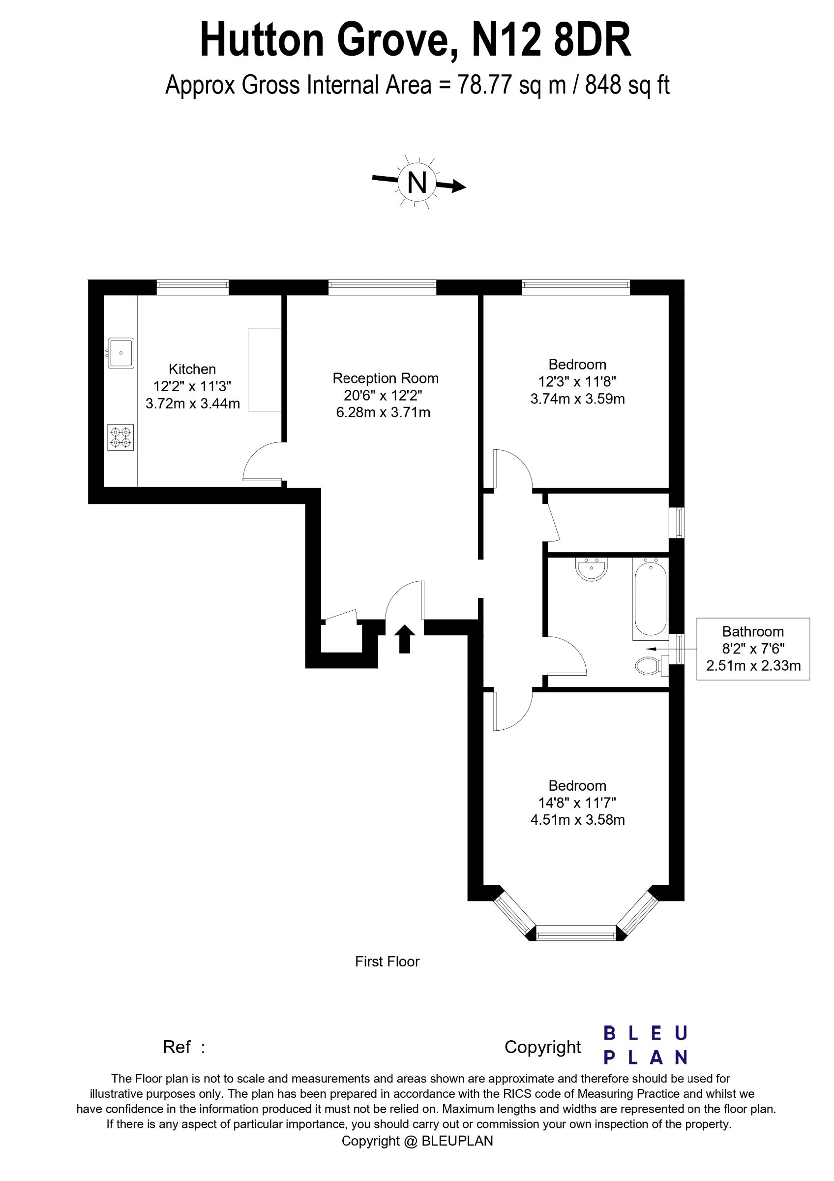 54a Hutton Grove, London floorplan