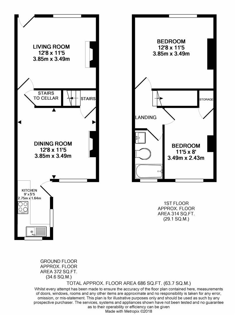 2 Bedrooms Terraced house for sale in Egstow Street, Clay Cross, Chesterfield S45