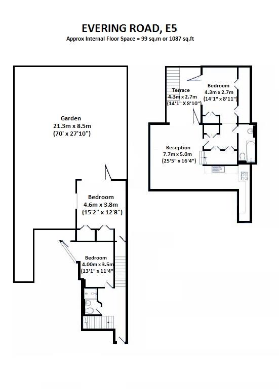 3 Bedrooms Flat to rent in Evering Road, London E5