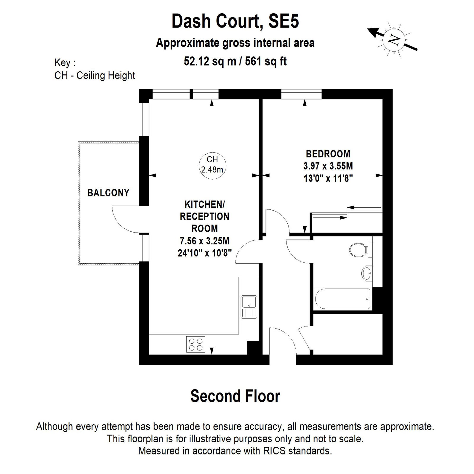 Flat 9, Dash Court, 115 Elmington Road, London floorplan