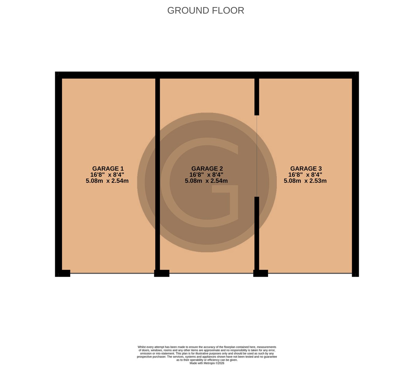 3 x Garages, London Road, Burnside Mews, Bexhill-on-Sea floorplan