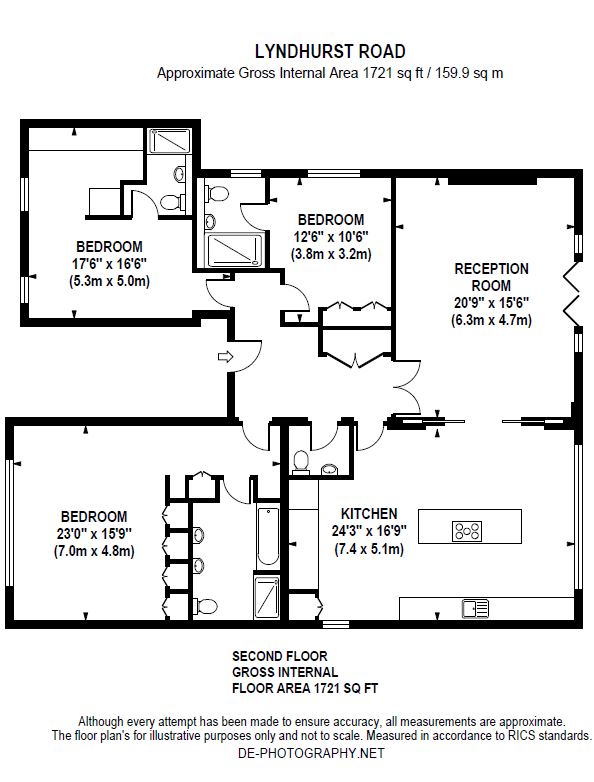 3 Bedrooms Flat to rent in Lyndhurst Road, Hampstead NW3