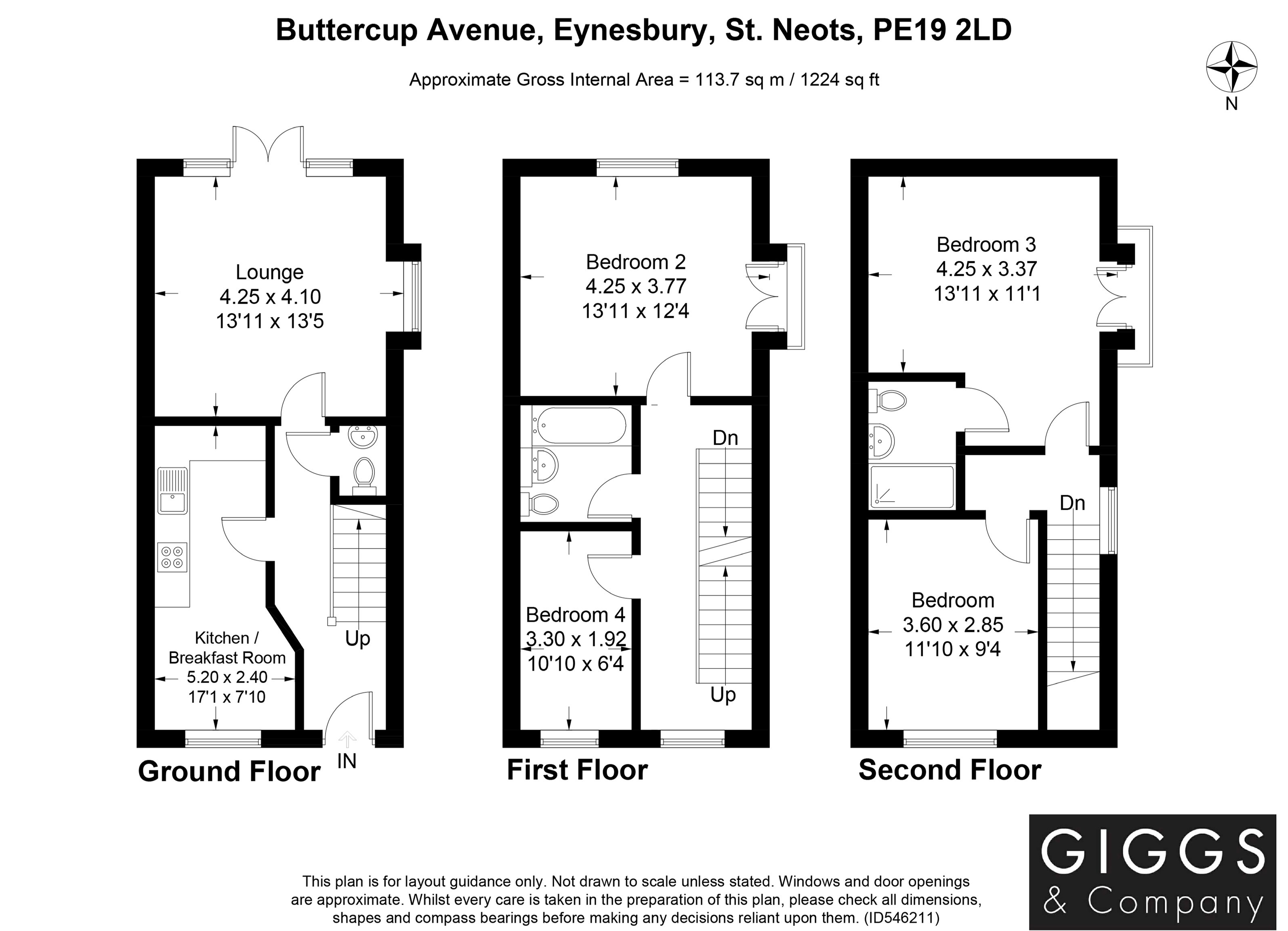 4 Bedrooms End terrace house for sale in Buttercup Avenue, Eynesbury, St. Neots, Cambridgeshire PE19