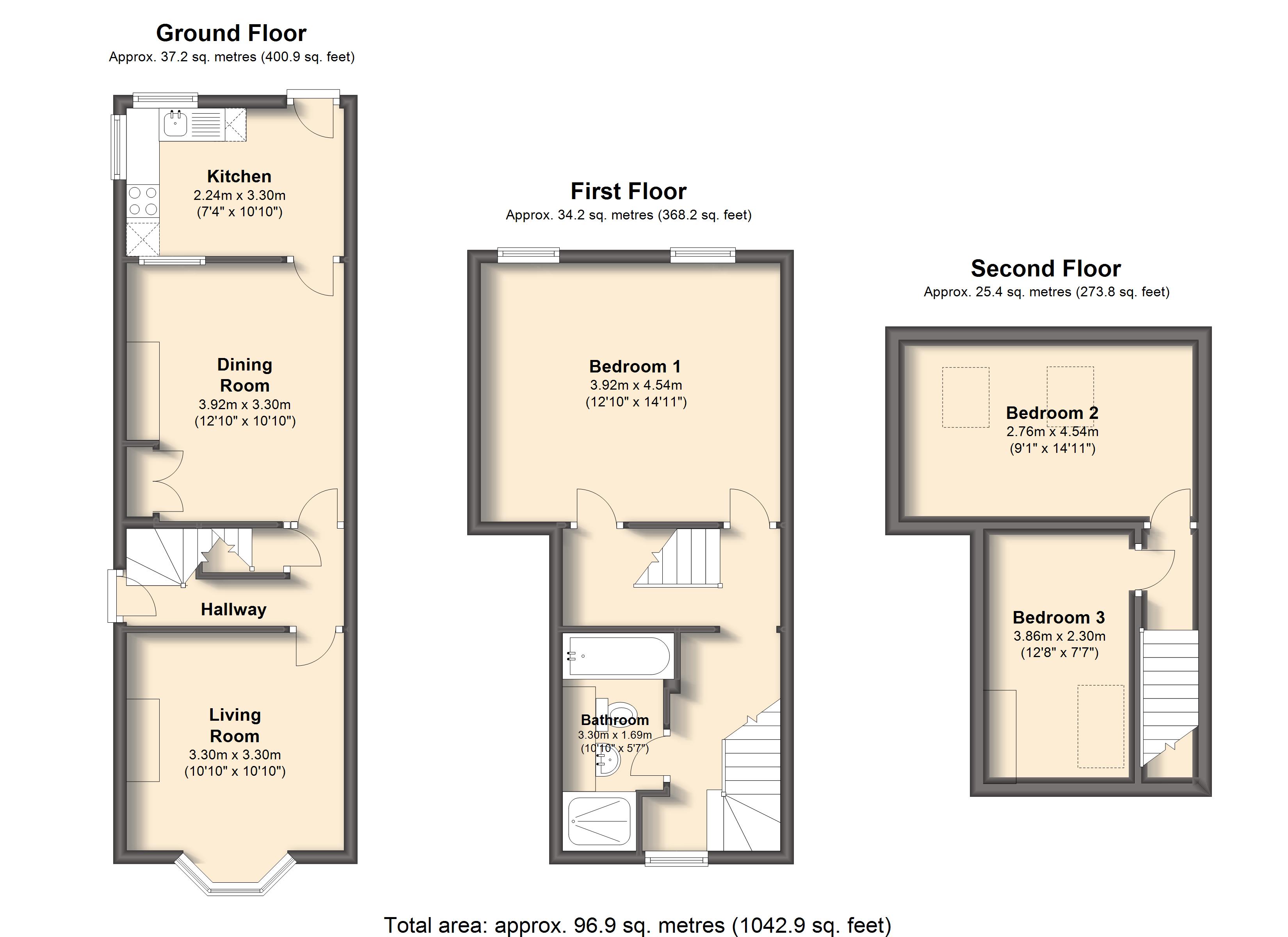 3 Bedrooms Terraced house to rent in St. Thomas Road, Sheffield S10