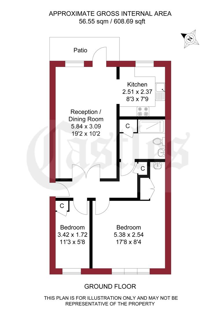 Flat 2 Regency Court, 105, Park Avenue, Enfield floorplan