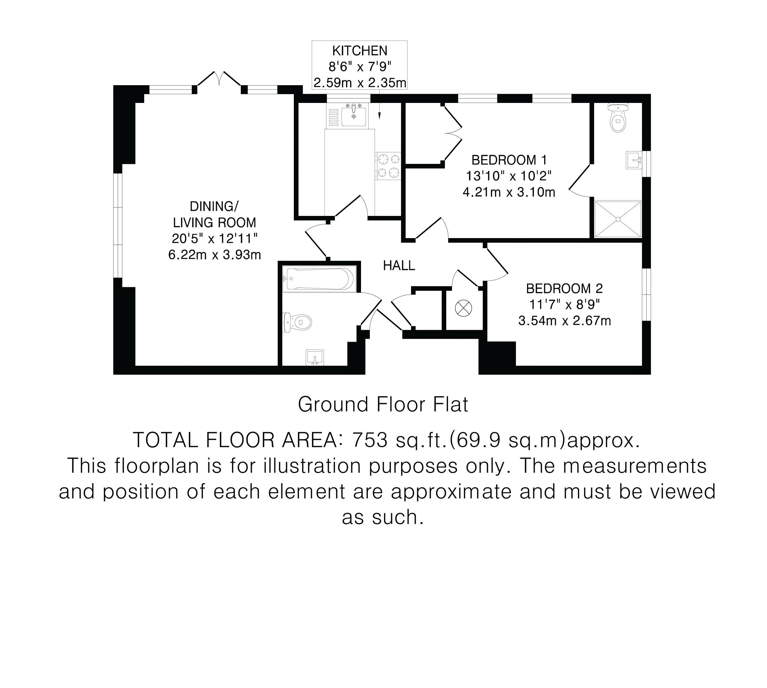 Oaklands Court, Canonsfield Road, Welwyn floorplan