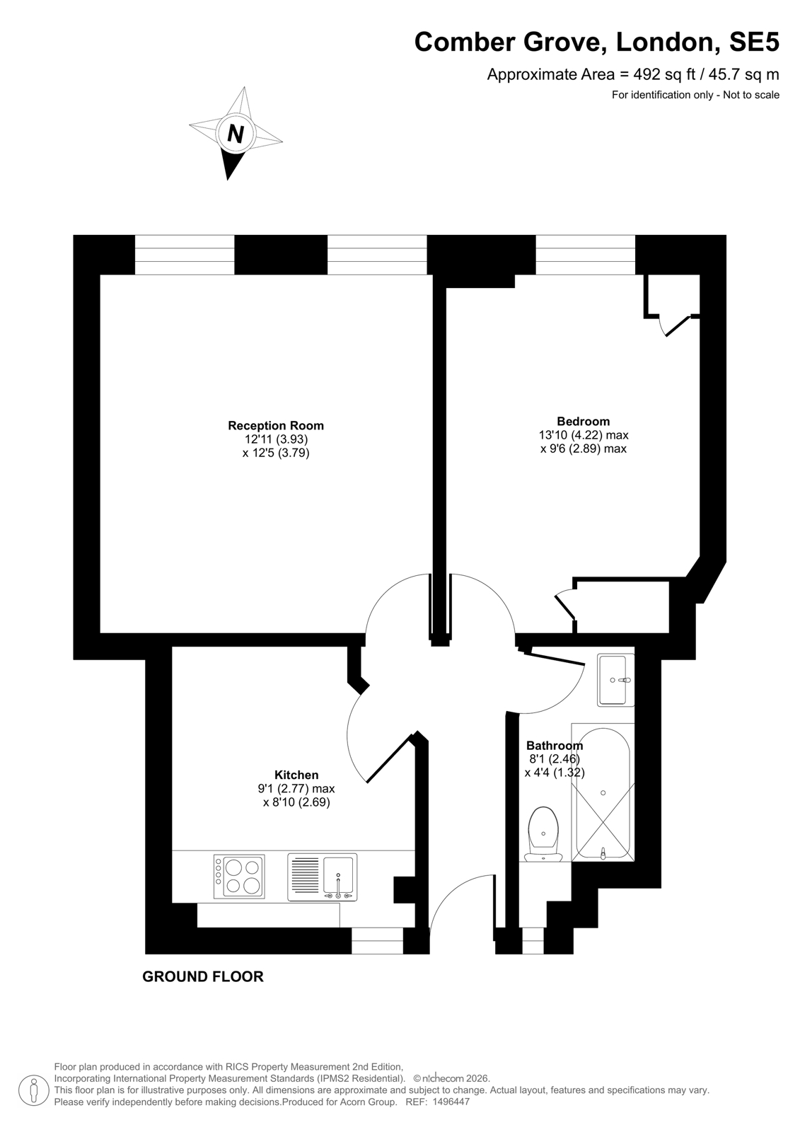 Flat 2, Comber House,, Comber Grove, London floorplan