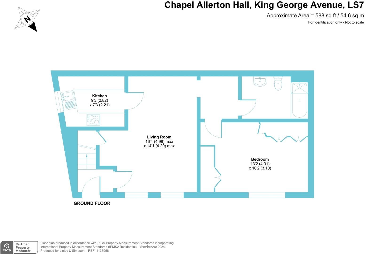 Flat 1, The Coach House Chapel Alle,, King George Avenue, West Yorkshire floorplan