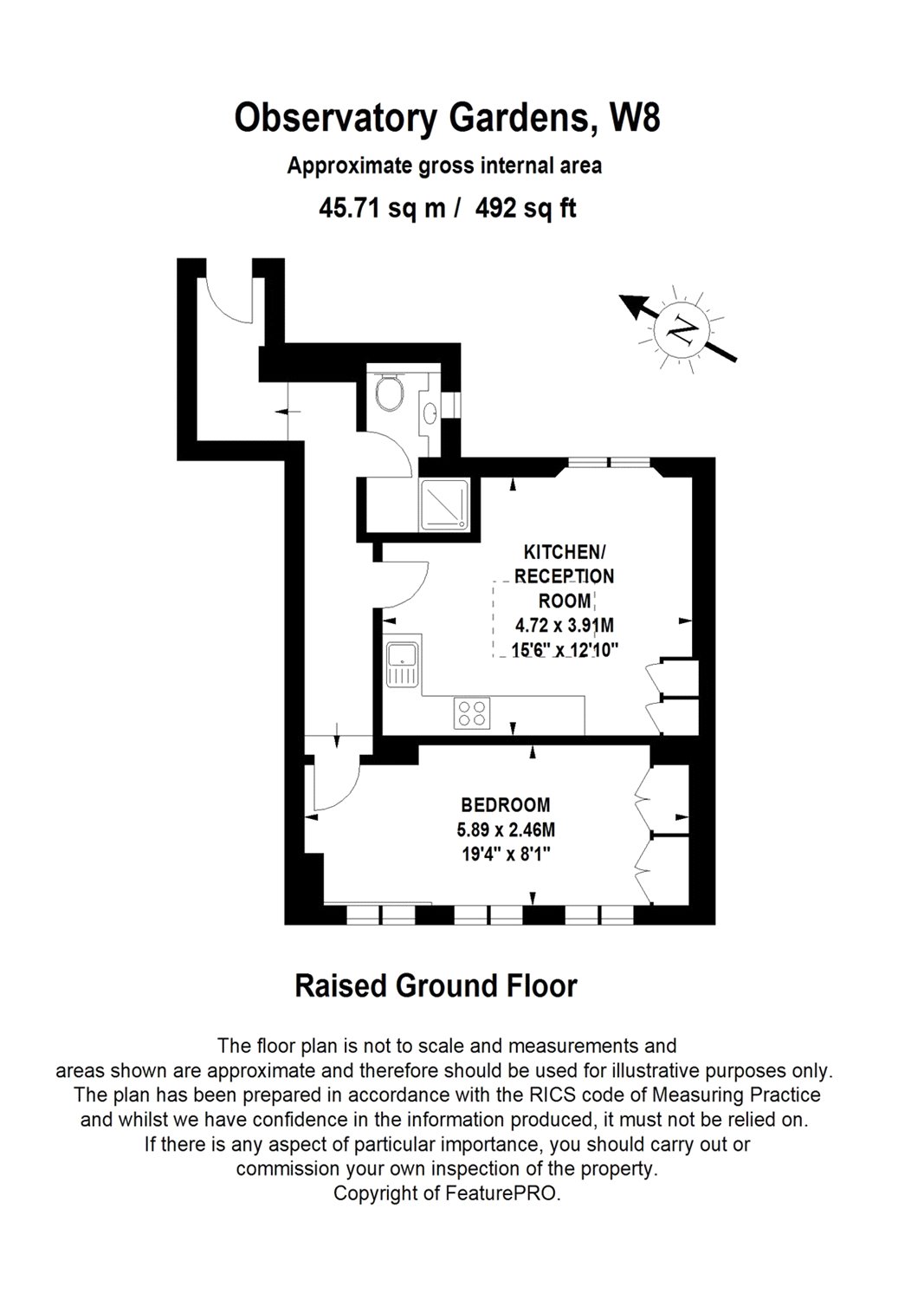 1 Bedrooms Flat to rent in Observatory Gardens, Kensington, London W8