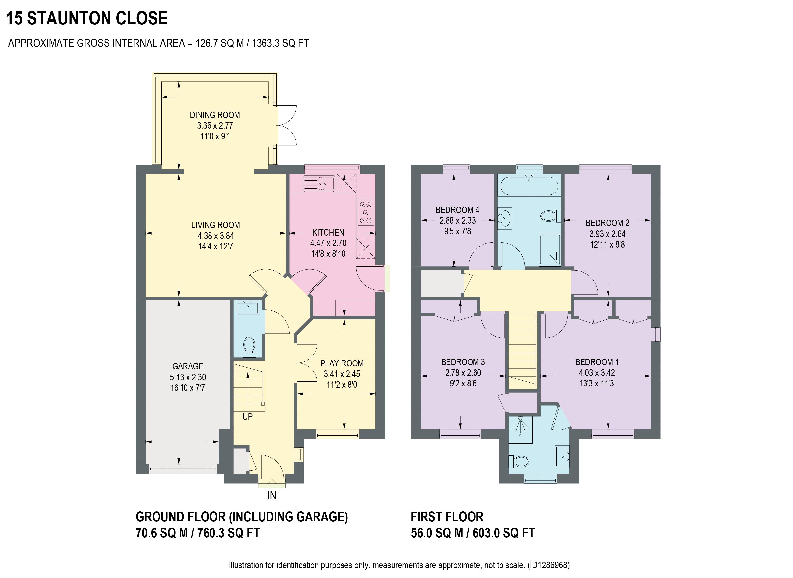 15, Staunton Close, Chesterfield floorplan