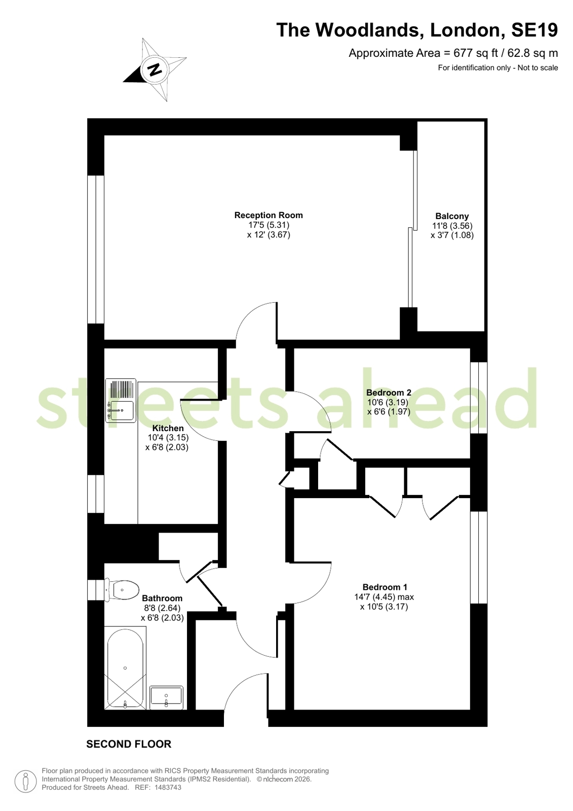 Flat 24, South View Court,, The Woodlands, London floorplan