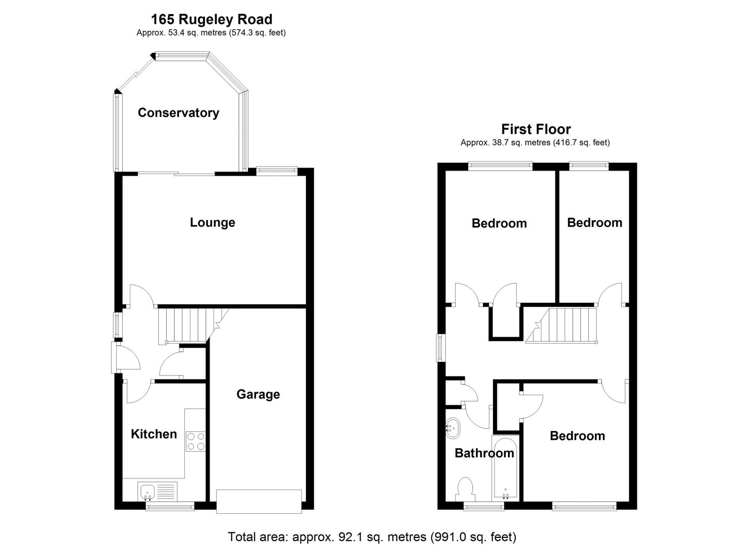 165, Rugeley Road, Burntwood floorplan