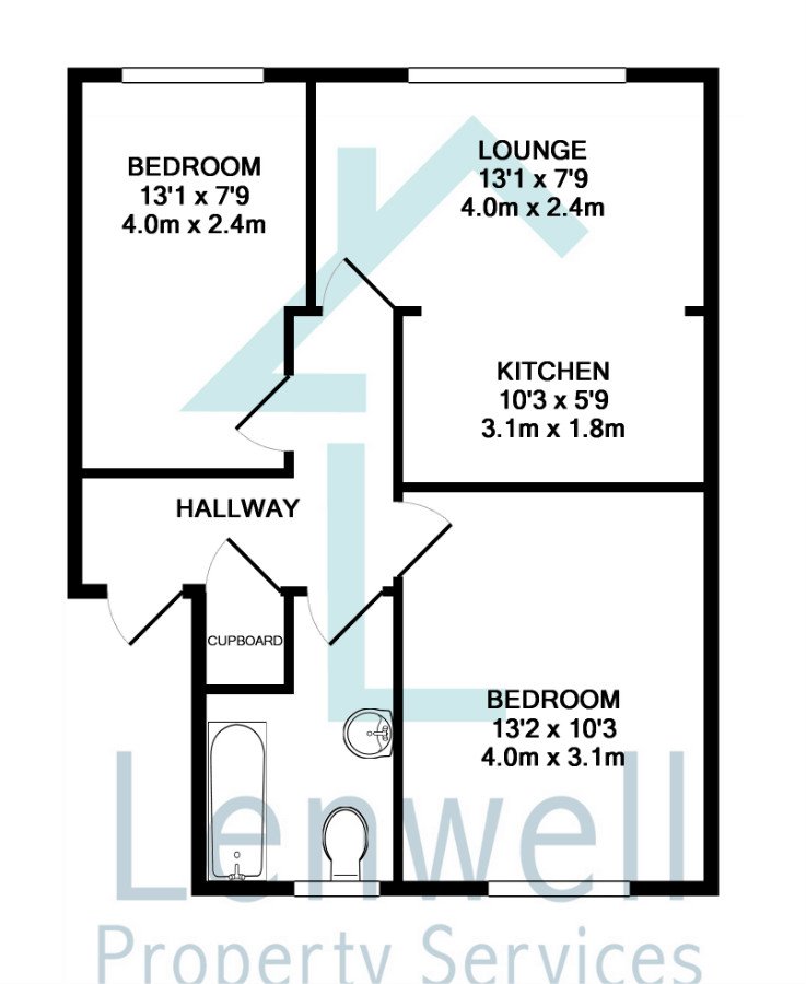 2 Bedrooms Flat to rent in Sarum Road, Leagrave, Luton LU3