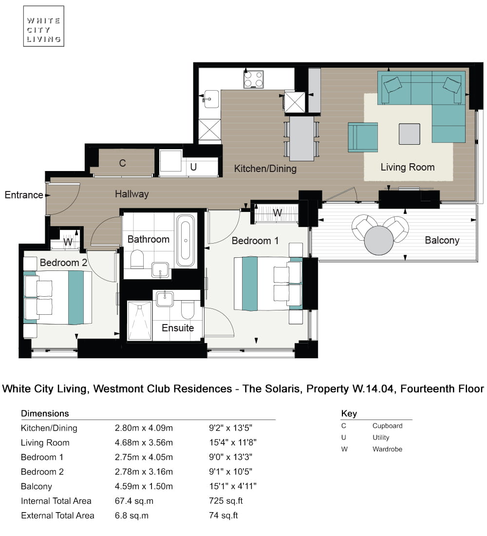 W1404, White City, W12 7Rq, White City floorplan