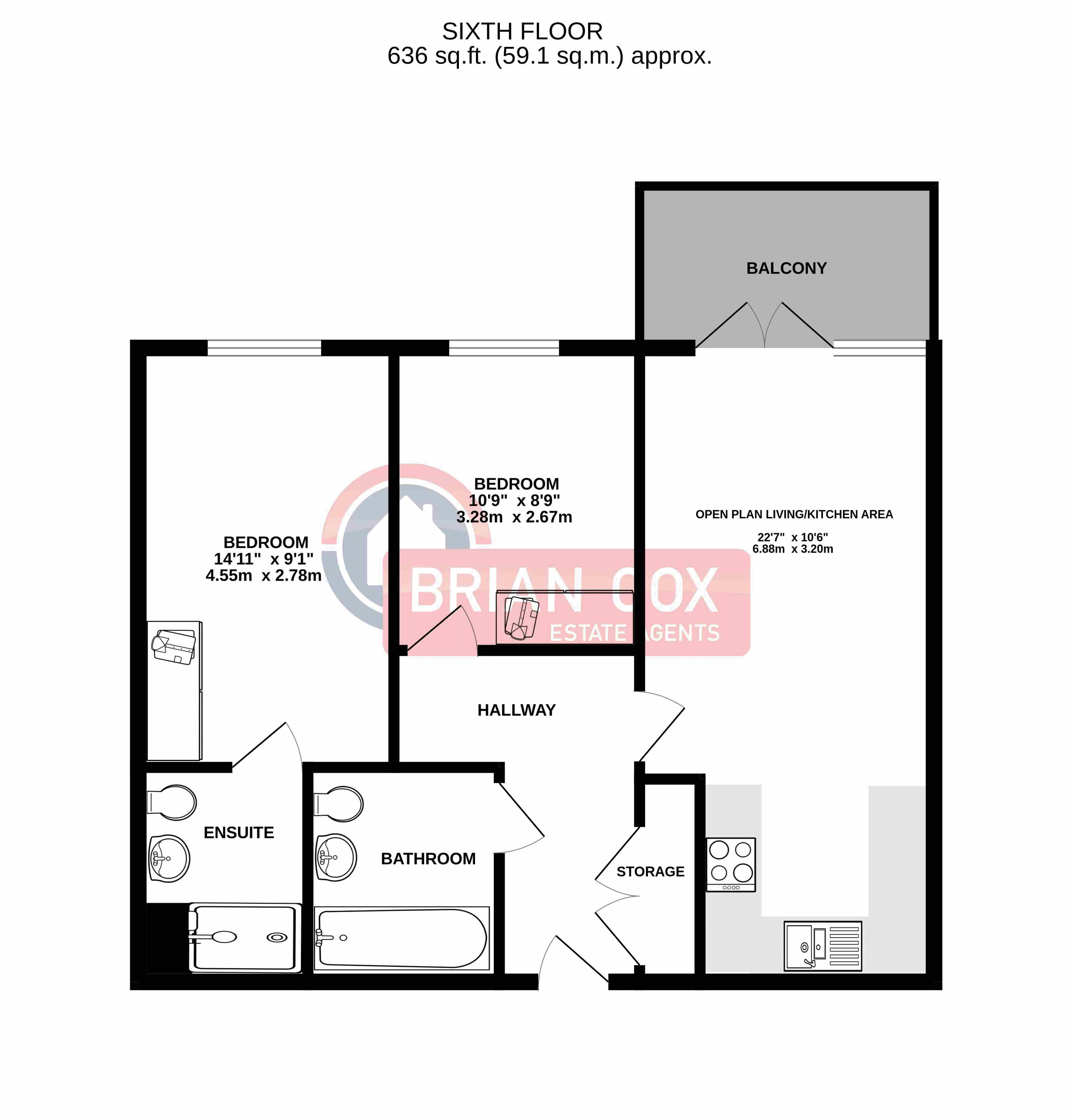 95 Trident Point, 19 Pinner Road, Harrow floorplan