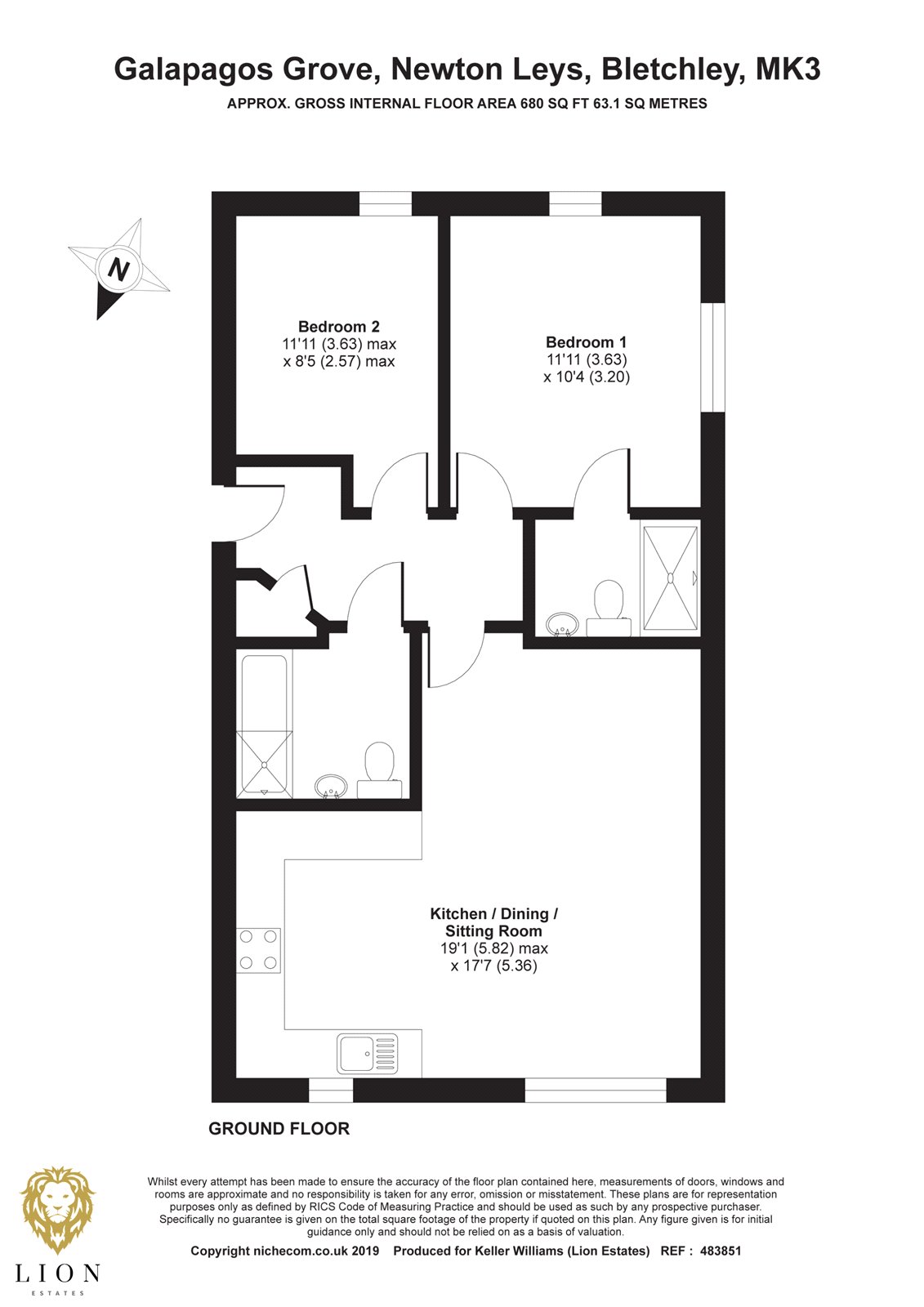 2 Bedrooms Flat for sale in Galapagos Grove, Newton Leys, Milton Keynes MK3