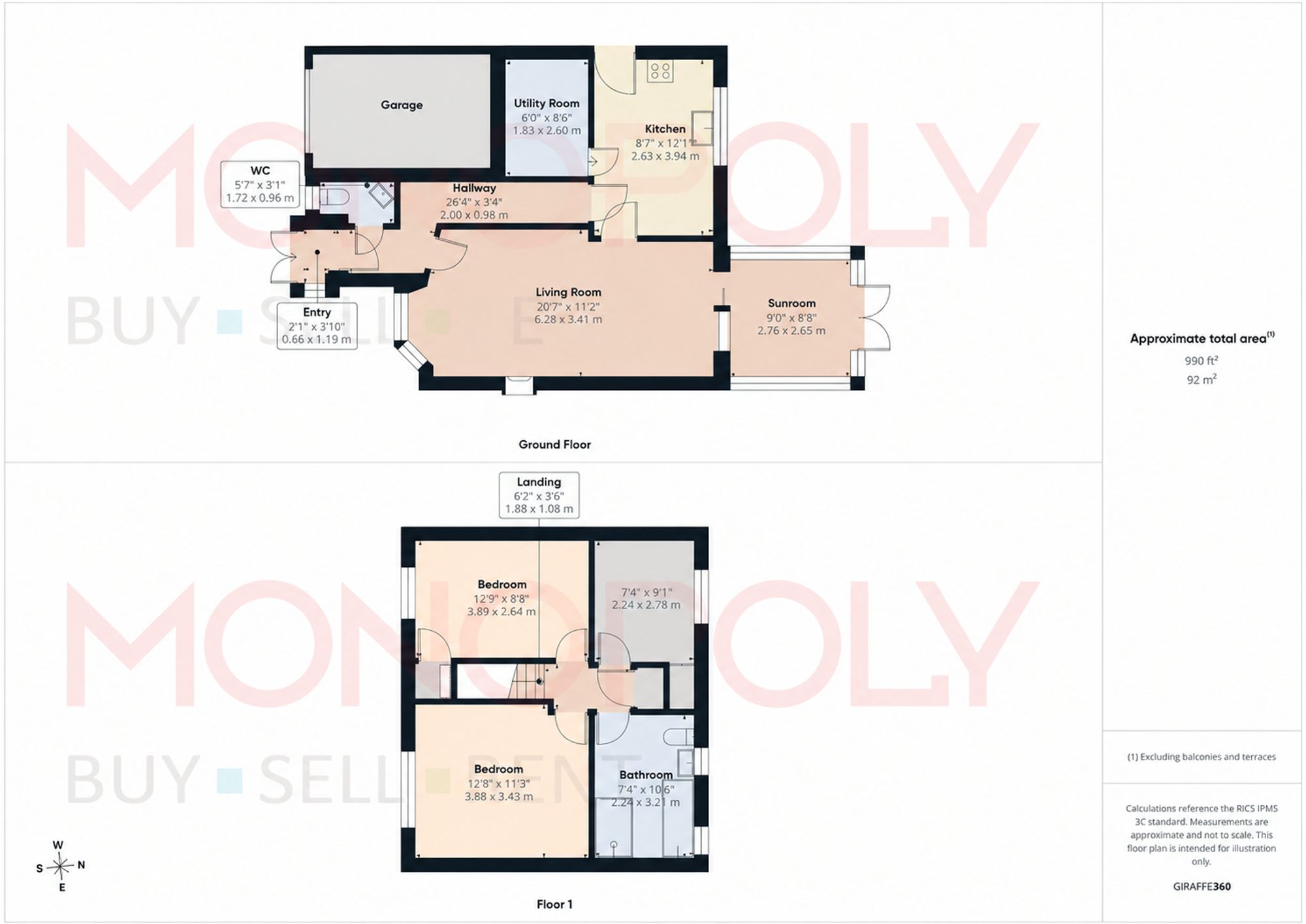 71 Broughton Heights, Wrexham floorplan