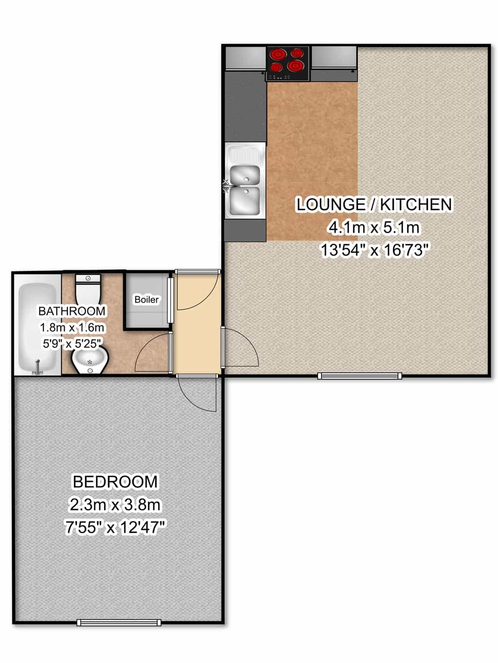 1 Bedrooms Flat to rent in Western Road, Brighton BN1