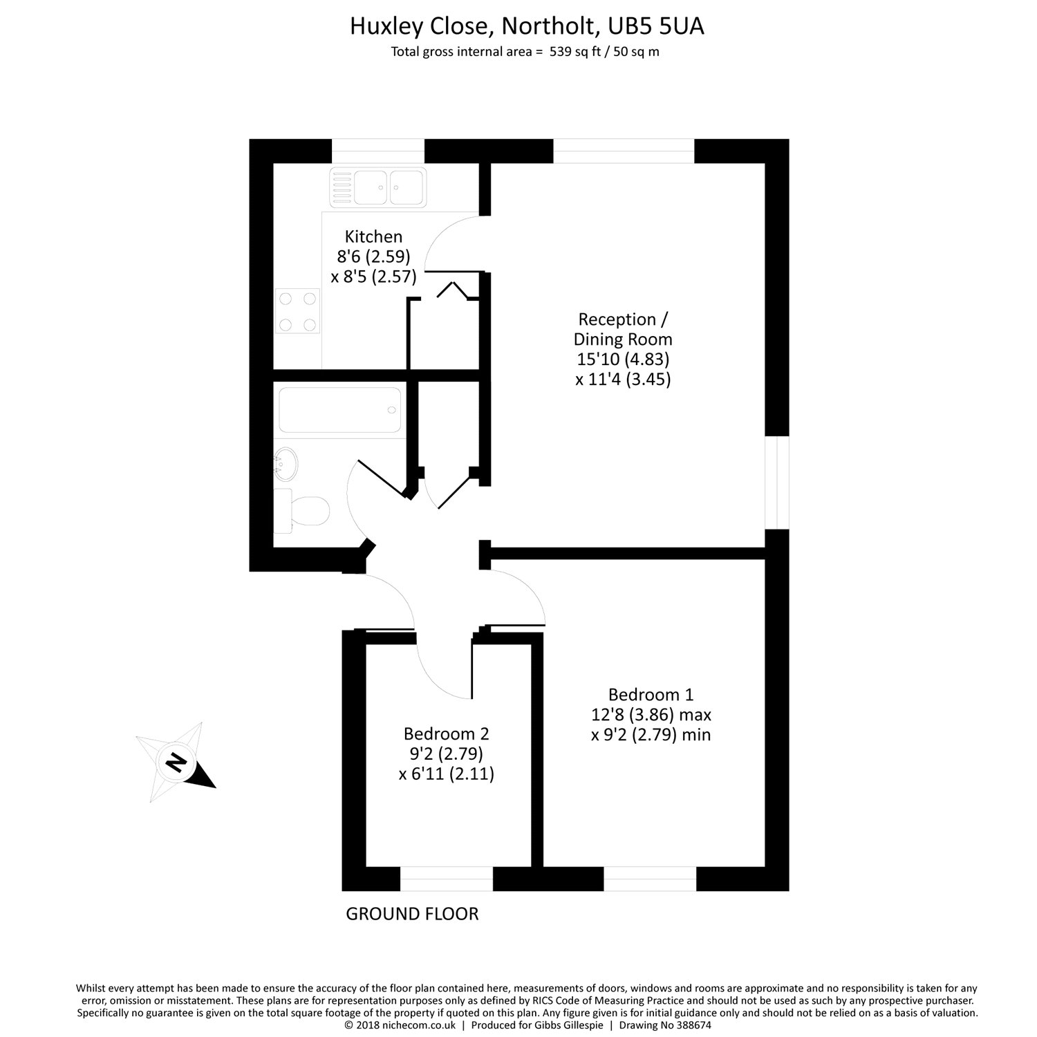 2 Bedrooms Flat for sale in Huxley Close, Northolt, Middlesex UB5