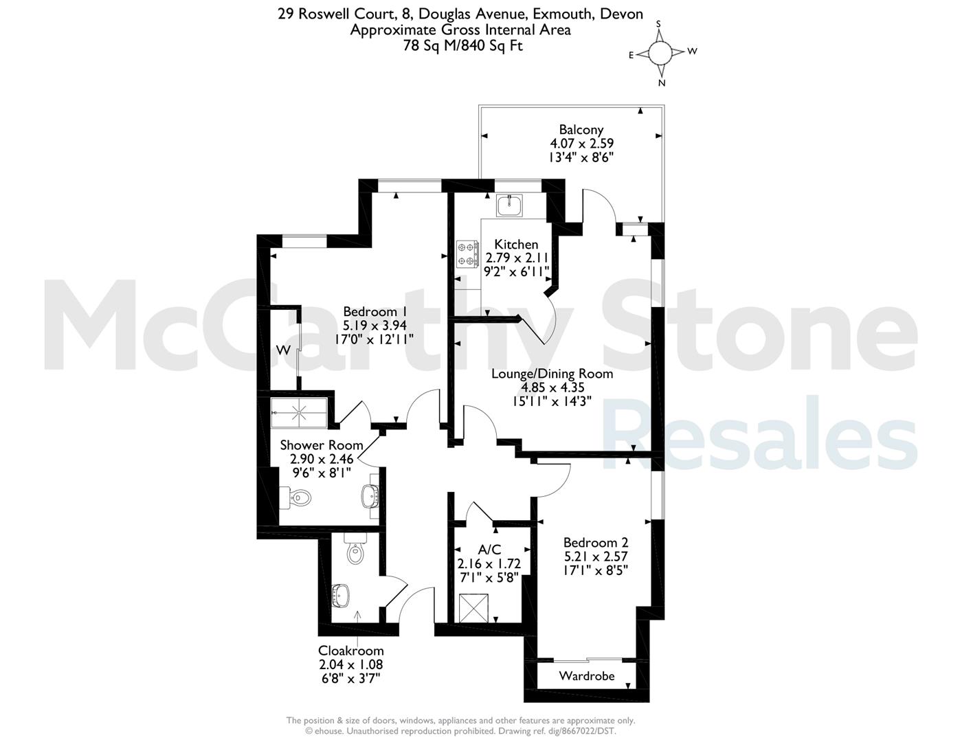 29 Roswell Court, Douglas Avenue, Exmouth floorplan