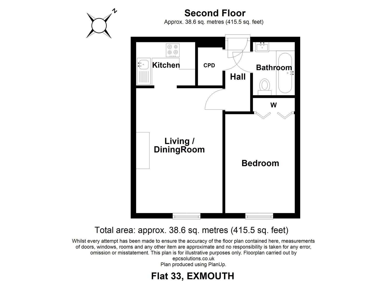 33 Hamilton Court, Salterton Road, Exmouth floorplan